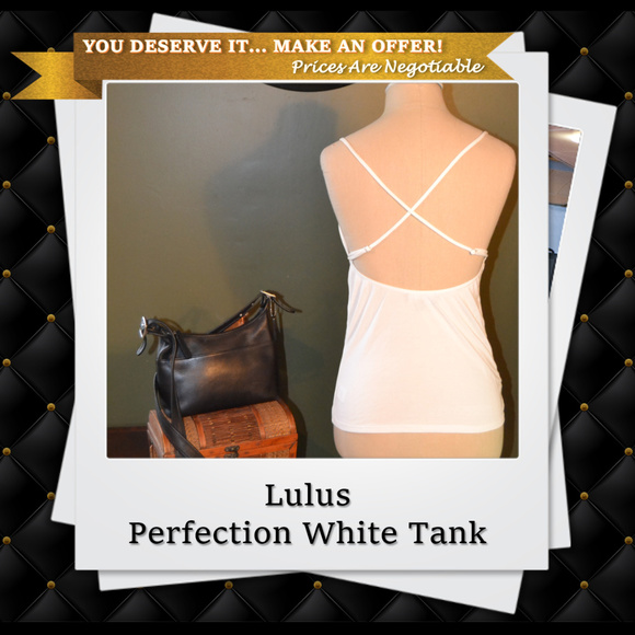 Lulus Tops - Lulus S/M Perfection White Ruched Backless Tank